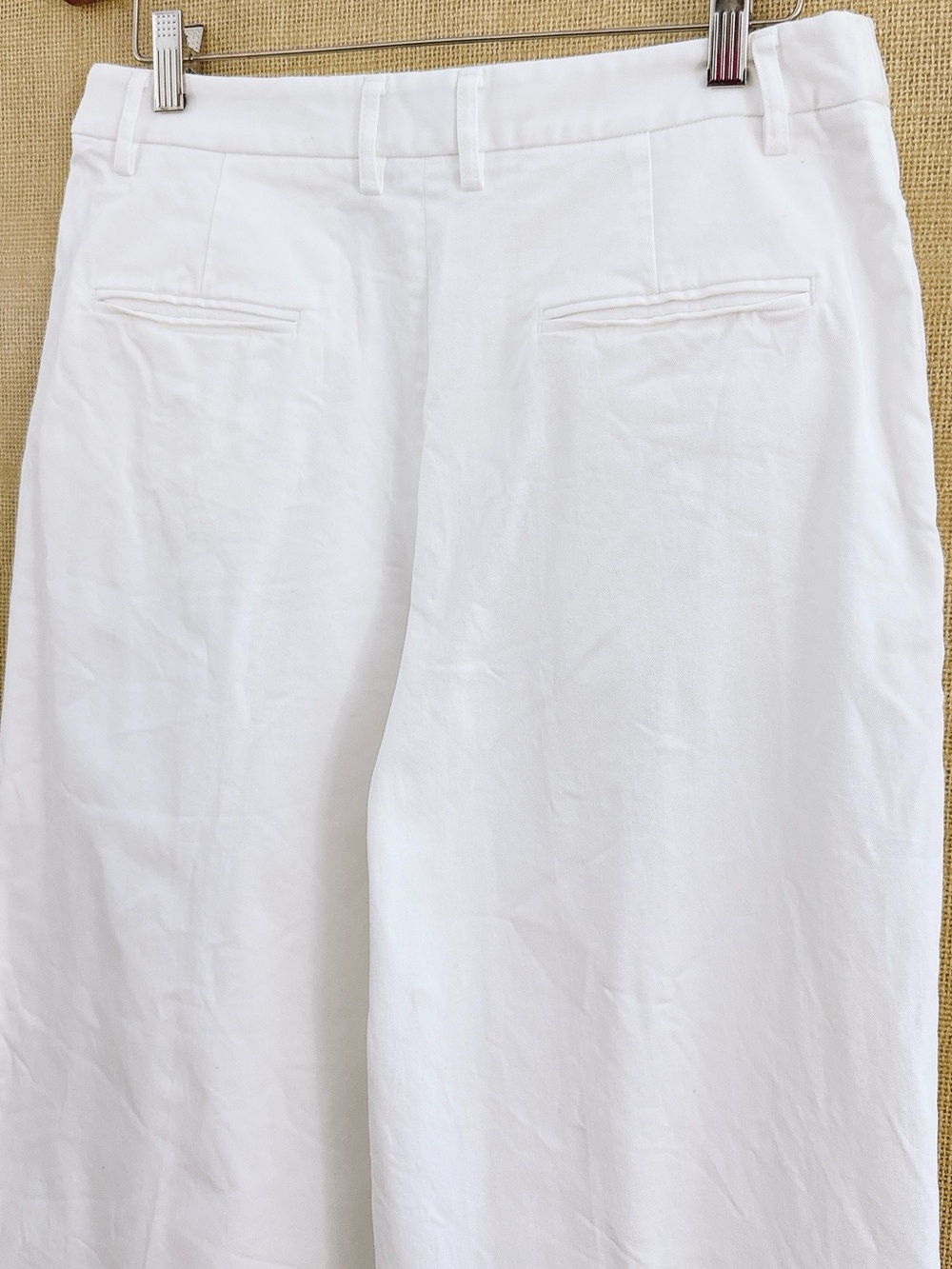 Matteau Organic Cotton Chino Pants Wide Leg High Rise White Trousers Women 8 - Picture 8 of 13